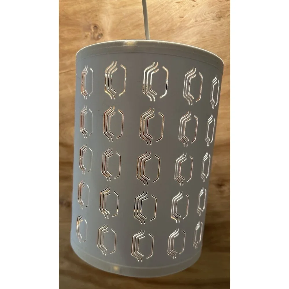 IKEA Nymö Pendant Light Lamp White Copper Interior Cut Outs Lamp Decor